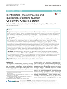 Identification, Characterization and Purification of Porcine Quiescin Q6