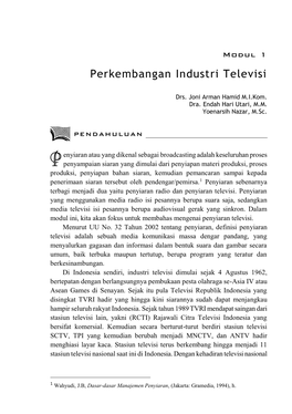 Perkembangan Industri Televisi