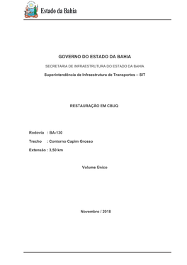 Governo Do Estado Da Bahia