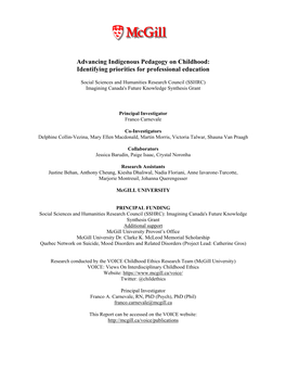 Advancing Indigenous Pedagogy on Childhood: Identifying Priorities for Professional Education