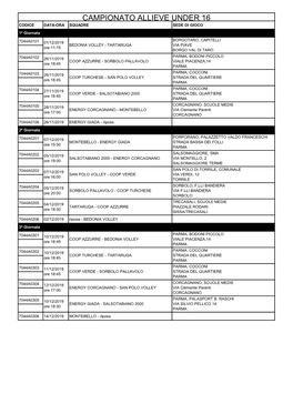 Campionato Allieve Under 16