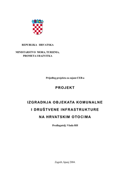 Projekt Izgradnja Objekata Komunalne I Društvene Infrastrukture Na Hrvatskim Otocima