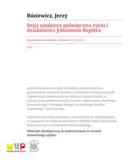 Z Działalności Komitetu Historii Nauki I Techniki Pan