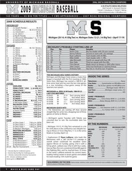 2009Michigan Baseball