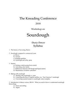 The Kneading Conference