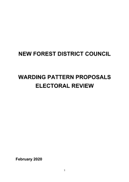 New Forest District Council Warding Pattern Proposals