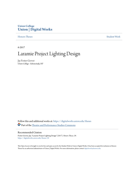 Laramie Project Lighting Design Jay Foster-Grover Union College - Schenectady, NY