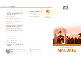 OFFICE CONTACT the Deputy Chairman Who Both Are Elected Telephone Every 2 and Half Years