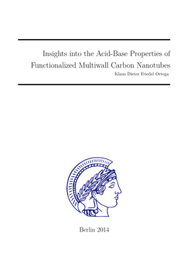 Insights Into the Acid-Base Properties of Functionalized Multiwall Carbon Nanotubes Klaus Dieter Friedel Ortega