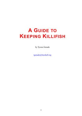 A Guide to Keeping Killifish