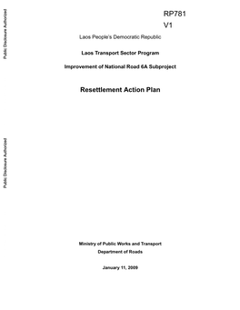 Resettlement Action Plan