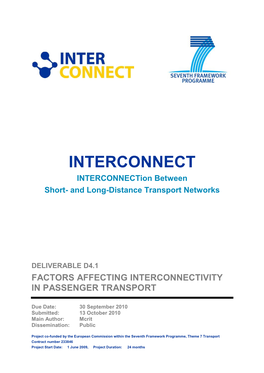 INTERCONNECT Interconnection Between Short- and Long-Distance Transport Networks