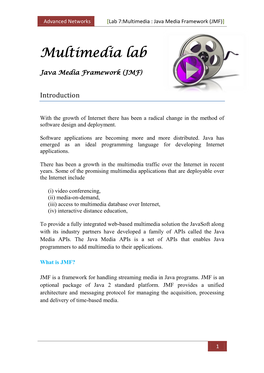 Lab 7:Multimedia : Java Media Framework (JMF)]