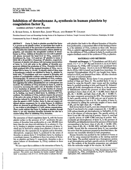 Coagulation Factor Xa (Arachidonic Acid/Factor V Antibody/Thrombin) A