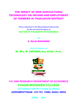 Iv General Description of Tamil Nadu