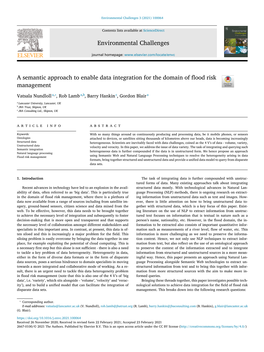 A Semantic Approach to Enable Data Integration for the Domain of Flood