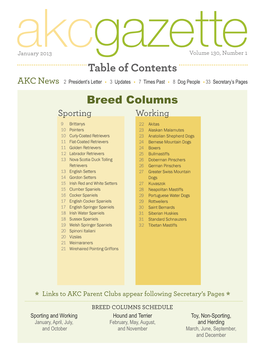 Table of Contents