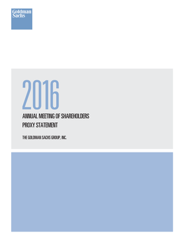 Proxy Statement for 2016 Annual Meeting of Shareholders Iii Letter from Our Lead Director