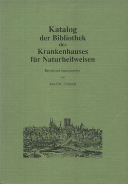 Katalog Der Bibliothek Des Krankenhaus Für Naturheilweisen