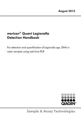 Mericon® Quant Legionella Detection Handbook