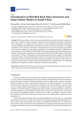 Classification of Red-Bed Rock Mass Structures and Slope Failure