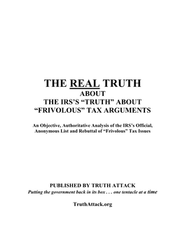 The Real Truth About Frivolous Arguments