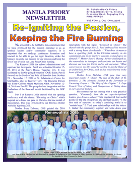 Manila Priory Newsletter