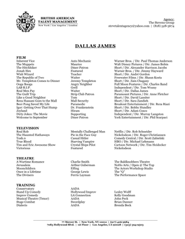 Dallas James Resume