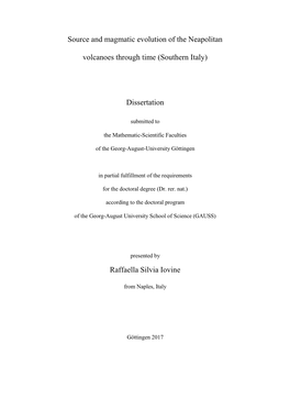 Source and Magmatic Evolution of the Neapolitan Volcanoes Through Time