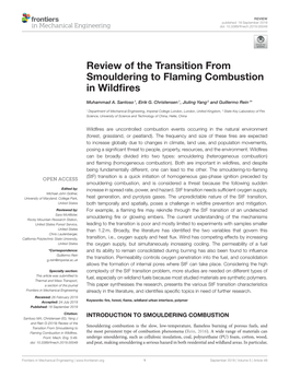 Review of the Transition from Smouldering to Flaming Combustion in Wildﬁres