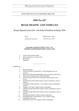 Roads (Speed Limit) (No