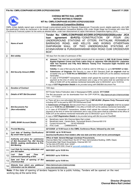 Tender No:CMRL/CON/PHASE-II