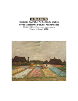 Canadian Journal of Netherlandic Studies Revue Canadienne D’Études Néerlandaises ISSN 1924-9918 Volume 41