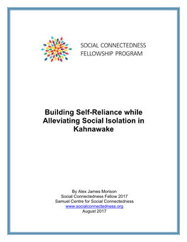 Building Self-Reliance While Alleviating Social Isolation in Kahnawake