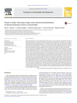 Oorja’ in India: Assessing a Large-Scale Commercial Distribution of Advanced Biomass Stoves to Households