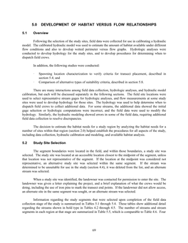 Development of Habitat Versus Flow Relationships