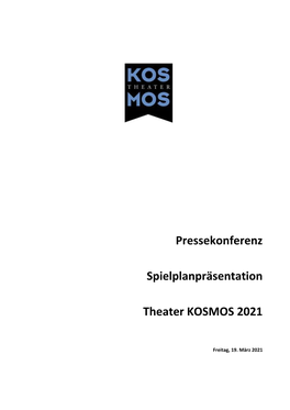 Pressekonferenz Spielplanpräsentation Theater