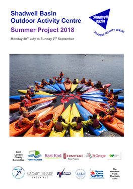 Shadwell Basin Outdoor Activity Centre Summer Project 2018