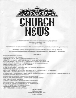 An Independent Publication of Orthodox Church Opinion