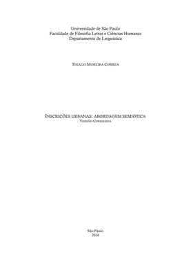 Inscrições Urbanas: Abordagem Semiótica Versão Corrigida