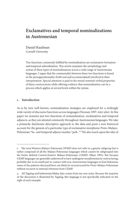 Exclamatives and Temporal Nominalizations in Austronesian