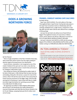 Dods a Growing Northern Force Cont