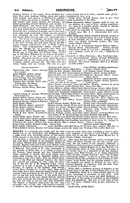 SHROPSHIRE. (KELLY'8 Northern Division of the County, North Bradford Hun­ Acres of Land and 20 of Water; Rateable Value, £6,657;