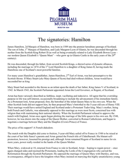 The Signatories: Hamilton