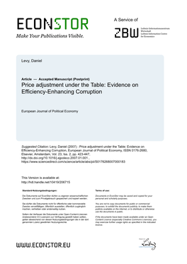 Evidence on Efficiency-Enhancing Corruption