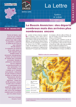 Le Bassin Annécien : Des Départs N° 185 - Décembre 2012 Nombreux Mais Des Arrivées Plus Nombreuses Encore