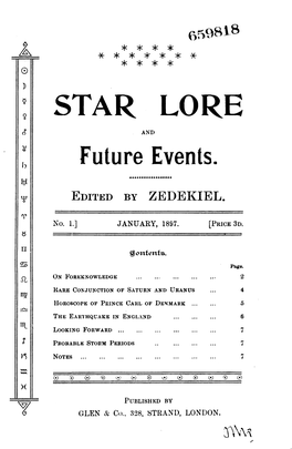 Star Lore V1 N1 Jan 1897