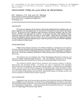 Vegetation Types on Acid Soils of Micronesia