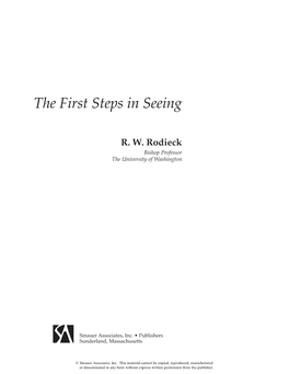 The First Steps in Seeing