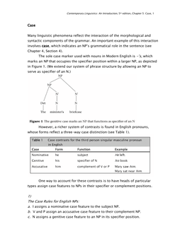 1) the Case Rules for English Nps: A